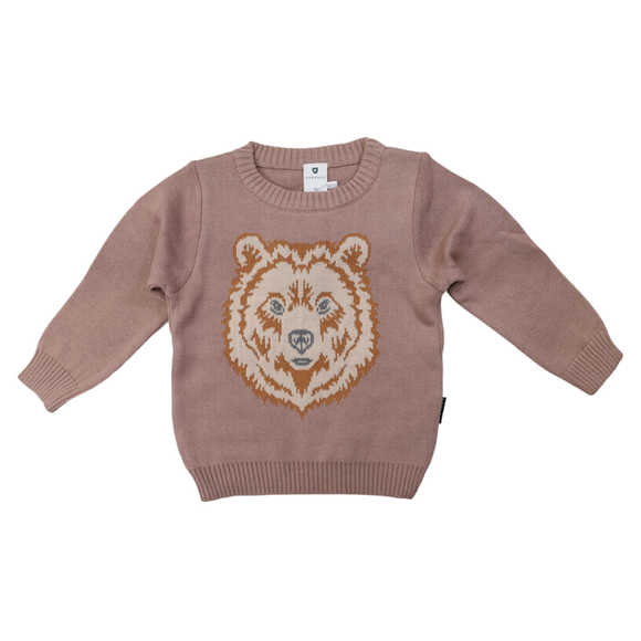 Korango Kids Bear Knit Sweater Hazelnut