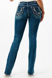 Grace In LA Horseshoe Embellishment Easyfit Mid Rise Bootcut Wmns Jean