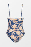 Cupshe Paisley V Neck Tummy Control One Piece Swimsuit Sapphire & Yellow