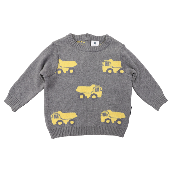 Korango Tip Truck Knit Sweater Charcoal