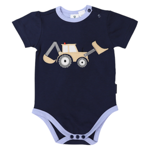 Korango Digger Appliqued Bodysuit Navy