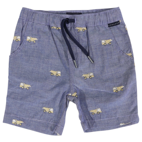 Korango Embroidered Truck Chambray Short Dark