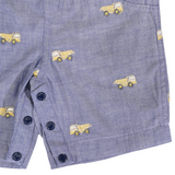 Korango Embroidered Truck Chambray Overall Dark