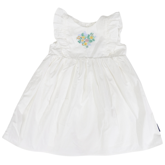 Korango  Cotton Lawn Frill Dress White