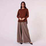 Amyic Embroidery Sweatshirt Chocolate