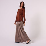 Amyic Embroidery Sweatshirt Chocolate