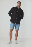 BLKWD Avalon Black Cotton Linen Long Sleeve Shirt