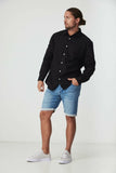 BLKWD Avalon Black Cotton Linen Long Sleeve Shirt