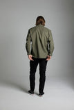 BLKWD Avalon Khaki Cotton Linen Long Sleeve Shirt