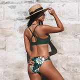 Cupshe Bow Knot Low Waist Bikini Set Khaki Floral