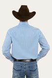 Ringers Western Birdsville Mens Semi Fitted Stripe Shirt Blue