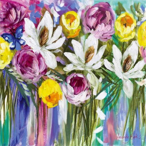 Spring Bouquet Butterflies Coaster Set