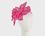 Fillies Collection Shiny Lace Fascinator Fuchsia