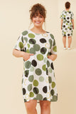 CKM Vine Polka Dot Shift Dress Emerald