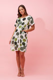 CKM Vine Polka Dot Shift Dress Emerald