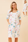 CKM Pisa Linen Short Dress White