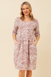 CKM Pisa Paisley Print Linen Dress White & Rosewood