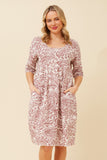 CKM Pisa Paisley Print Linen Dress White & Rosewood