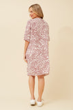 CKM Pisa Paisley Print Linen Dress White & Rosewood