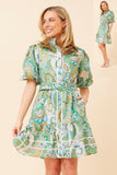 CKM Alina Paisley Print Dress Jade