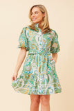 CKM Alina Paisley Print Dress Jade