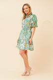 CKM Alina Paisley Print Dress Jade