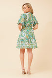 CKM Alina Paisley Print Dress Jade