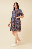 CKM Vine Abstract Shift Dress Blue