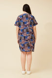 CKM Vine Abstract Shift Dress Blue