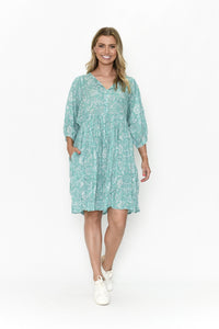 One Summer Frida Boho Dress Turquoise