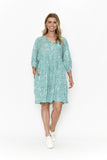 One Summer Frida Boho Dress Turquoise