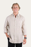 Ringers Western Glenmorgan Mens Relaxed Linen Dress Shirt Stone