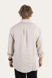 Ringers Western Glenmorgan Mens Relaxed Linen Dress Shirt Stone