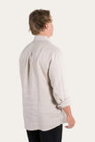 Ringers Western Glenmorgan Mens Relaxed Linen Dress Shirt Stone