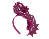 Max Alexander Elegant Lace Fascinator Wine