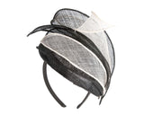Max Alexander Sinamay Pillbox Fascinator Black & Cream