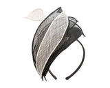 Max Alexander Sinamay Pillbox Fascinator Black & Cream