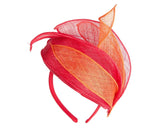 Max Alexander Sinamay Pillbox Fascinator Red & Orange
