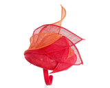 Max Alexander Sinamay Pillbox Fascinator Red & Orange