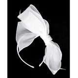 Max Alexander Organza Bow Fascinator White