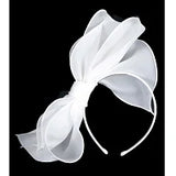 Max Alexander Organza Bow Fascinator White