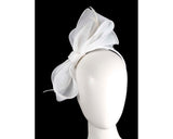 Max Alexander Organza Bow Fascinator White