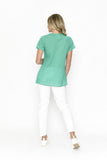 One Summer Kayla Solid Cotton Blouse Jade