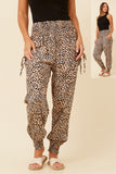 CKM Animal Print Harem Pants Beige