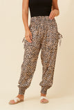 CKM Animal Print Harem Pants Beige