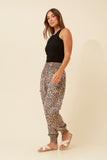 CKM Animal Print Harem Pants Beige