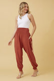 CKM Solid Harem Pants Burnt Orange