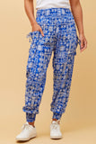 CKM Floral Print Harem Pants Blue