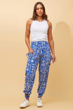 CKM Floral Print Harem Pants Blue
