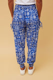 CKM Floral Print Harem Pants Blue